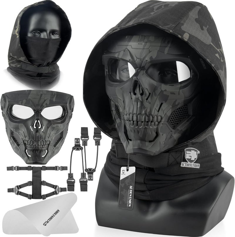 ACTIONUNION Airsoft Mask Full Face Skull Balaclava Face Mask Men Skeleton Mask Tactical Protective Paintball Mask Halloween Cosplay Costume - Image 1